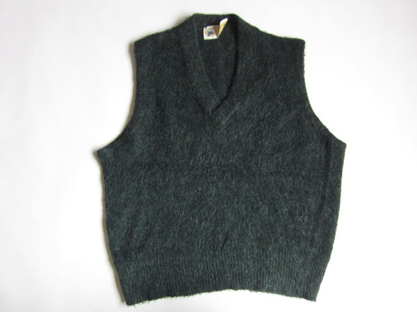 Pebble Beach of Californiaモヘア系ニットベスト緑系【L】/D98