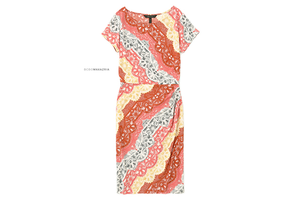 美品★BCBGマックスアズリア3万★XXSsize/5号★お洒落！プリントワンピースW251