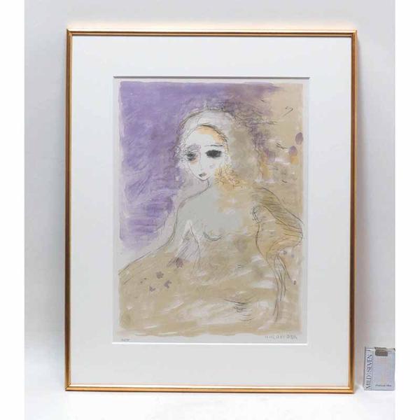 公式通販 リトグラフ「レストランの女」 額装 リトグラフの中古品