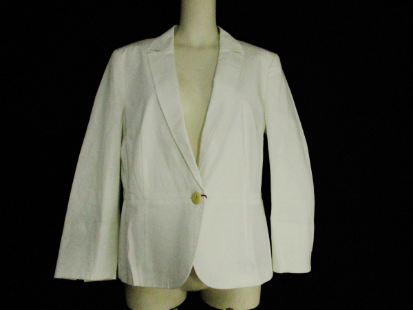 お買い得，品質保証 参考価格￥65 100- MaxMara マックスマーラ コットン ストレッチ テーラードジャケット 白 48 S-32(テーラードジャケット、ブレザー)｜売買されたオークション情報、yahooの商品情報をアーカイブ ジャケット、上着