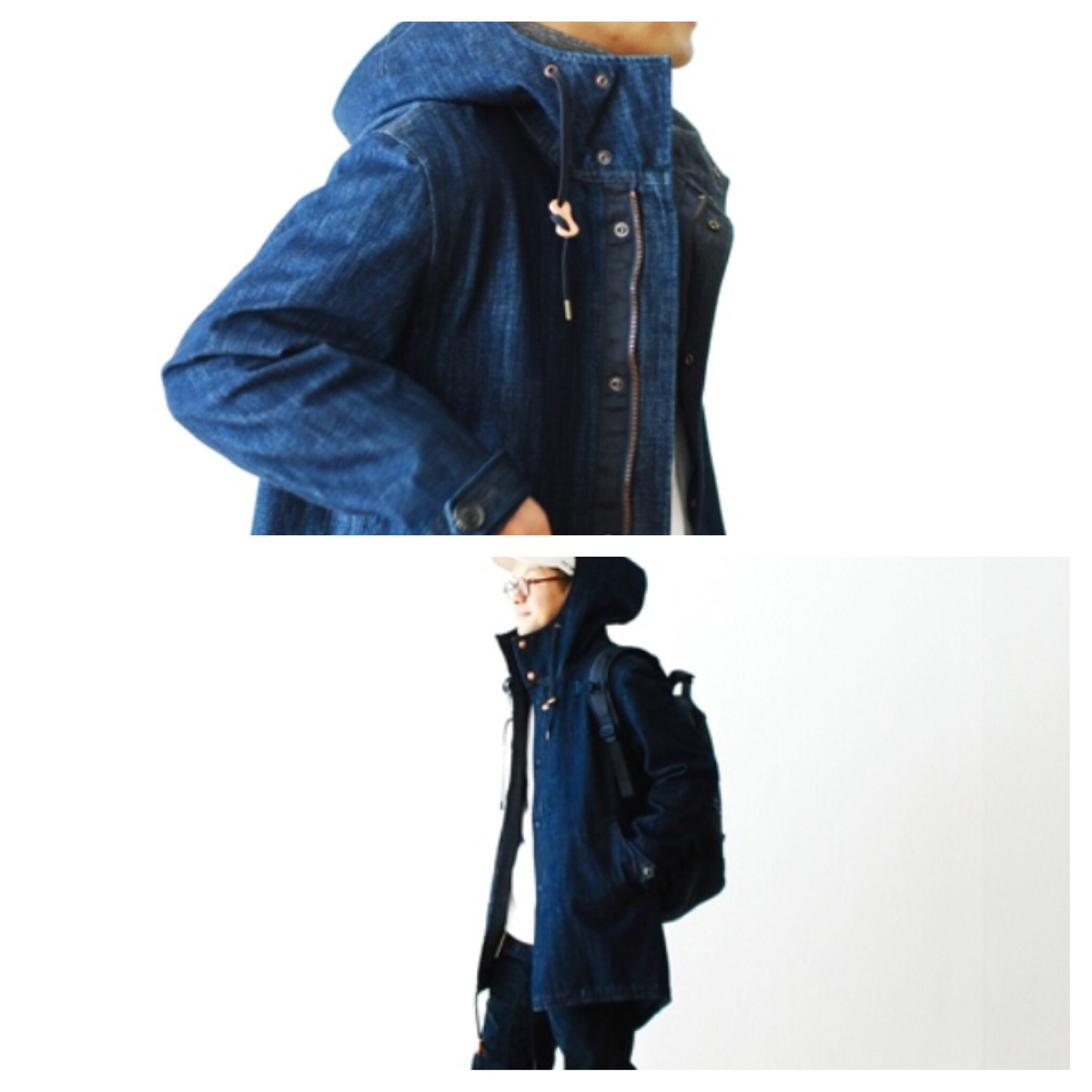 美品 nanamica ナナミカ デニム GORE-TEX シェル フードコート S 定価 