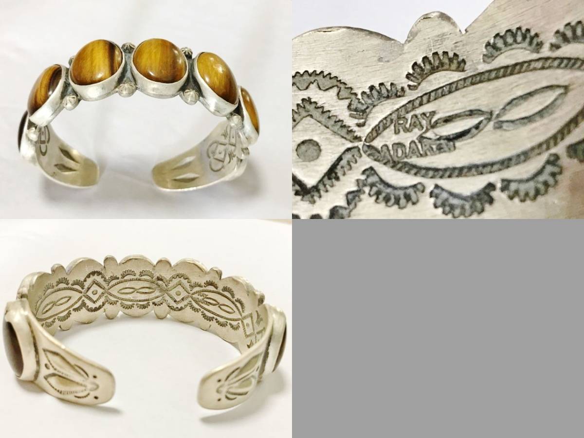 レイアダカイ RAY ADAKAI バングル ブレスレット navajo サイン 入 刻印 silver インディアン ジュエリー usa Navajo kingman ヘビー