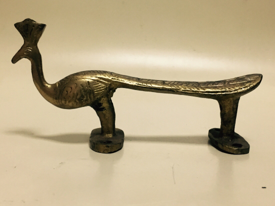 インド産 ユニーク♪ ブロンズ製 クジャク型ドアノブ