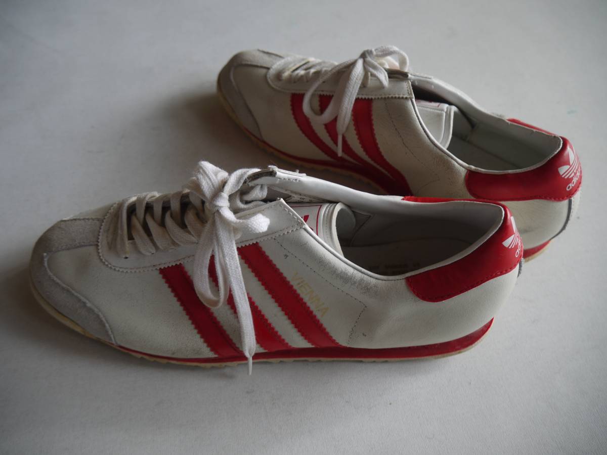 激渋 ADIDAS VIENNA デッドストック ビエンナ US10 1/2 白×赤 美 アメカジ 当時物 ビンテージ 古着
