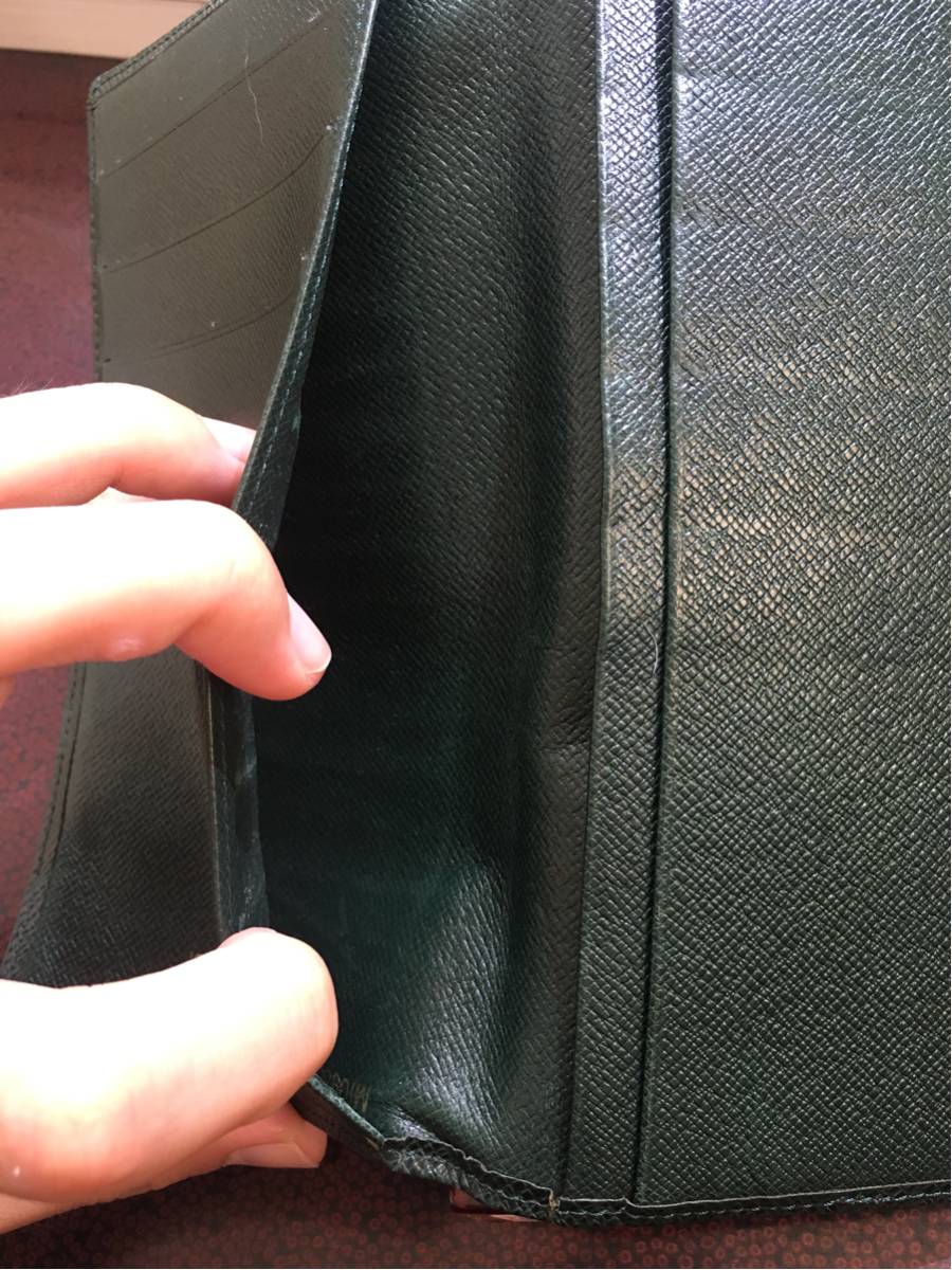 超美品】本物ルイヴィトン 長財布 タイガ グリーン 札入れ 2つ折り