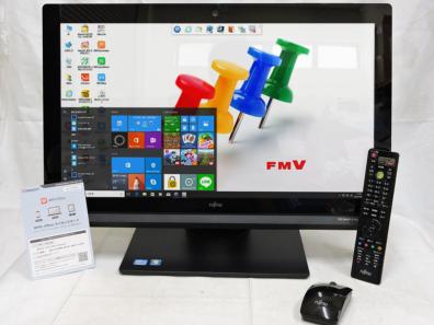 即使用可 美品 富士通 23型 地デジ液晶一体型 FH90/HN /Win10/ Blu-ray/三代 i7-3610QM/ 8G/ 2TB/カメラ/無線/リカバリ/正規Office付/ 税無