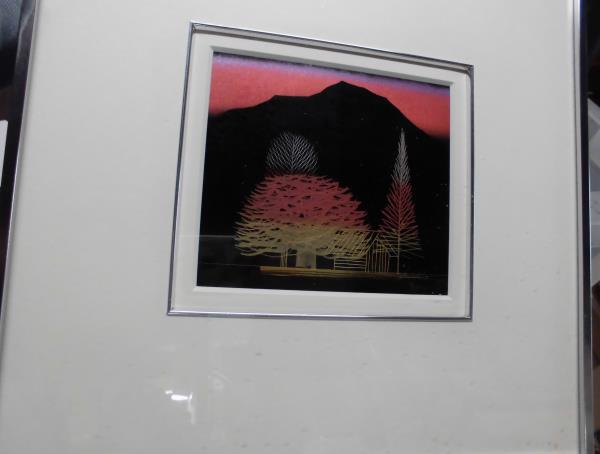 輪島沈金 矢代克彦 額装絵画 山と木々 輪島沈金 矢代克彦 額装絵画 山と木々 値下げしました‼️】輪島塗 漆藝