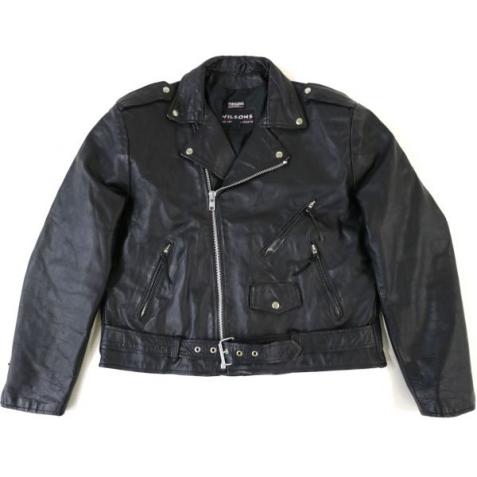 WILSONS LEATHER Thinsulate ウィルソンズ ダブルライダース レザージャケット 黒 (XXL) 大きいサイズ D7259
