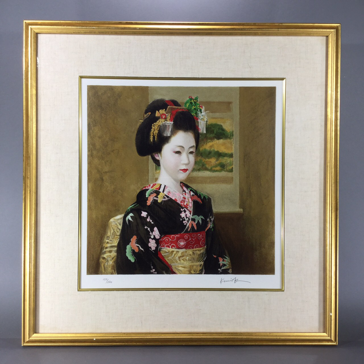 小松崎邦雄「舞妓」リトグラフ 絵画買取・販売の小竹美術 -小松崎邦雄