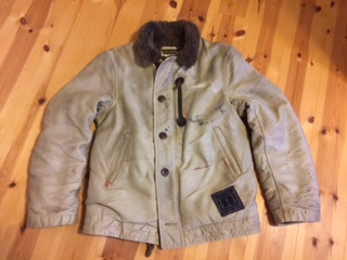 ①ジャーマンクロスデッキジャケット ブルーブルー ダメージ 加工 blueblue ハリウッドランチマーケット ボア