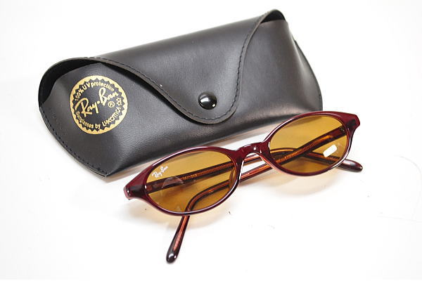 ★即決★【本物】KN71J/レイバン/Ray-Ban/サングラス W3220 プラスチック レッド系×ブラウン ケース付き アイウェア【特価セール】