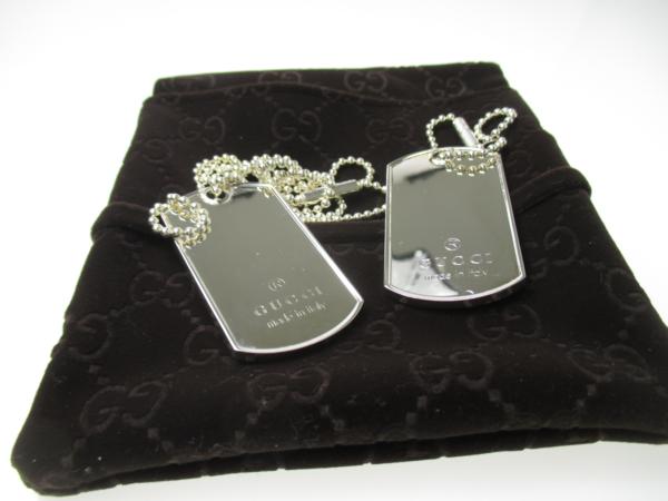 送料164円可　美品　グッチ GUCCI シルバー925 ダブルプレート ドッグタグ ネックレス　管理番号YAS-78
