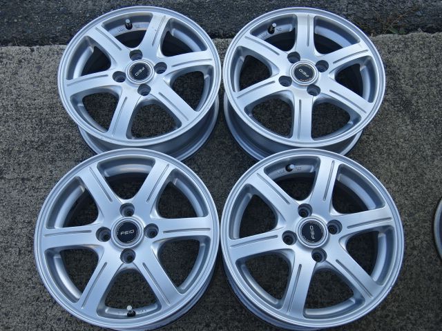 即決 BS FEID デミオ パッソ ブーン ヴィッツ マーチ ノート フィット コルト コンパクト 14in 5.5J +45 4/100 *1039