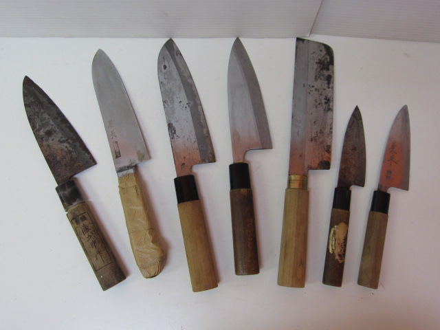 1581R★包丁7点セット 兼平・哲弘・克弘・慶長など 出刃/刺し身など★