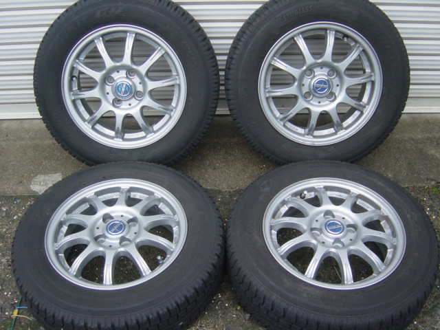 1円スタート!!溝あり!!165/70R14&weds アルミSET ヴィッツ アクア等
