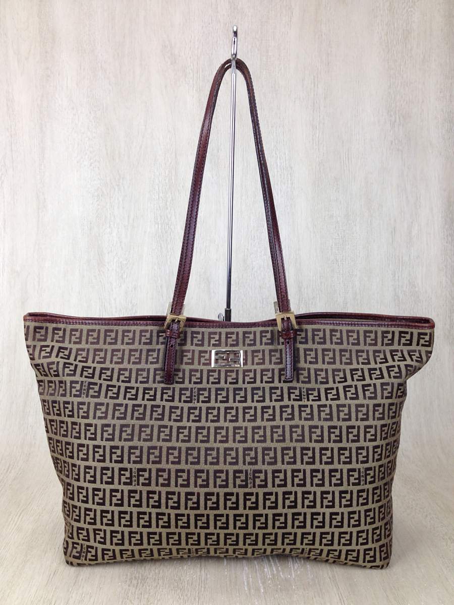 FENDI◆トートバッグ/キャンバス/BRW