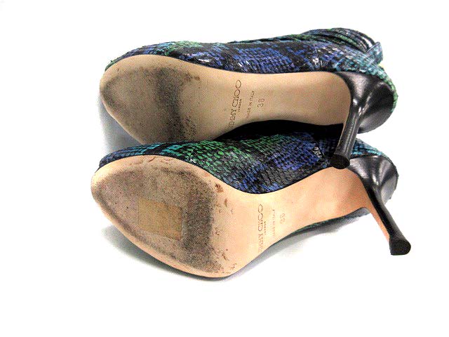 ジミーチュウ JIMMY CHOO パンプス ブーティ レースアップ パイソン 