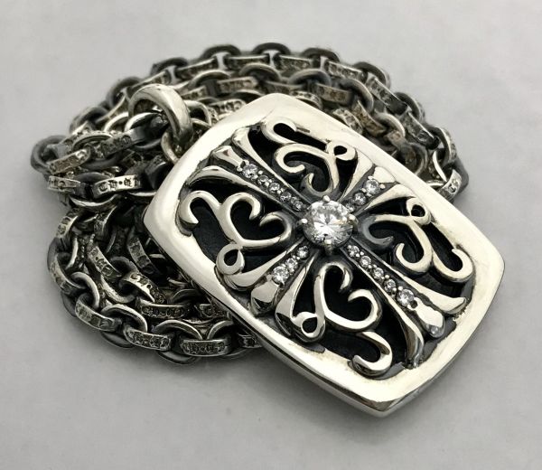 クロムハーツ/キーパーペンダント/フルパヴェ/50cmペーパーチェーン付き！インボイス