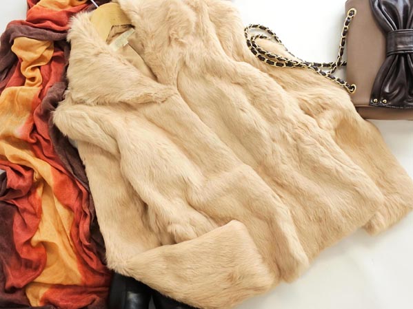 AIMER エメ ラビットファー ジャケット size9/ベージュ ◆■ ☆ hma2