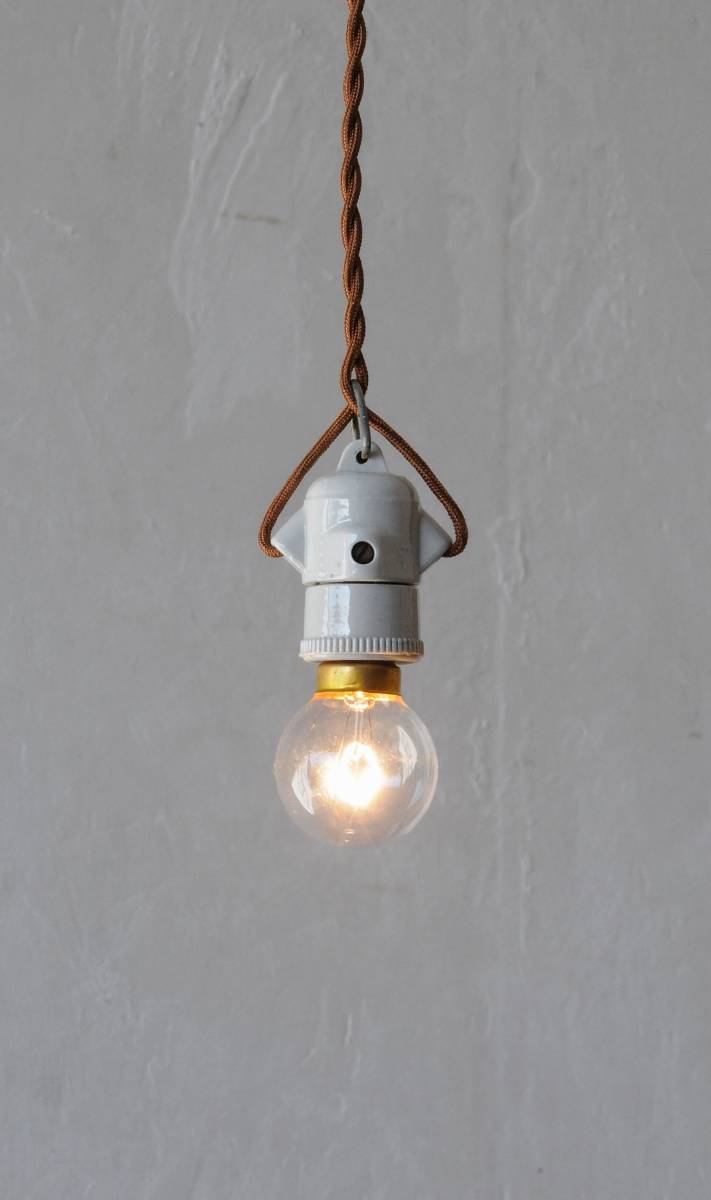 フランス アンティーク 陶器 磁器 ランプ ライト 照明 ペンダント ソケット 吊り下げイギリス 仏 B