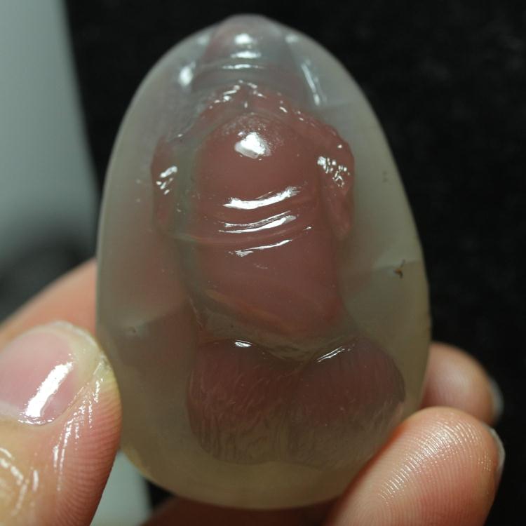 １円から【雅】メノウ彫　『陰陽合一』貴重半宝石 女性器　男根　提げ物 美人　美女　春画　春宮　浮世絵