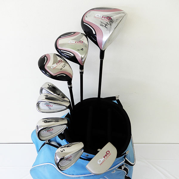 ツルヤ◆OnReD/オンレッド PEAKY LADIES レディース セット◆キャディバッグ クラブ８本セット FLEX L 純正カバー付 [A227]