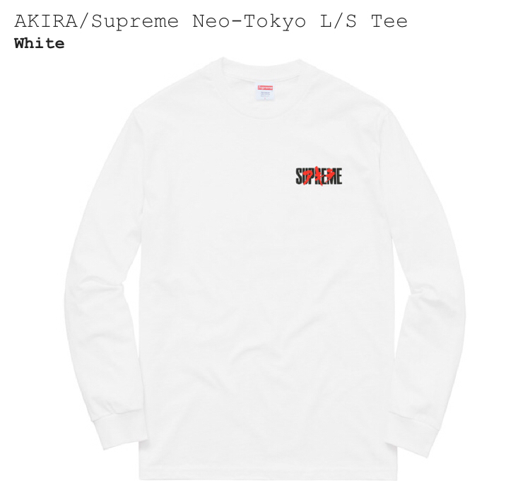 新品 Lサイズ AKIRA/Supreme Neo-Tokyo L/S Tee 白white 17fw アキラ