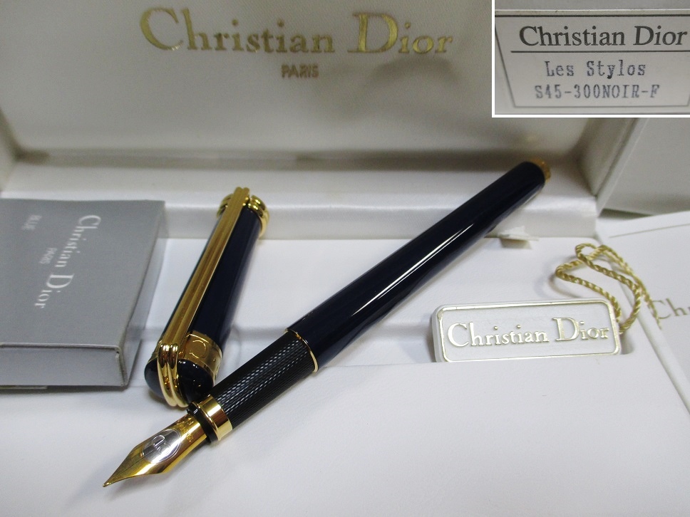 クリスチャンディオール・Christian Dior万年筆/18K-Fニブ 濃青軸 未