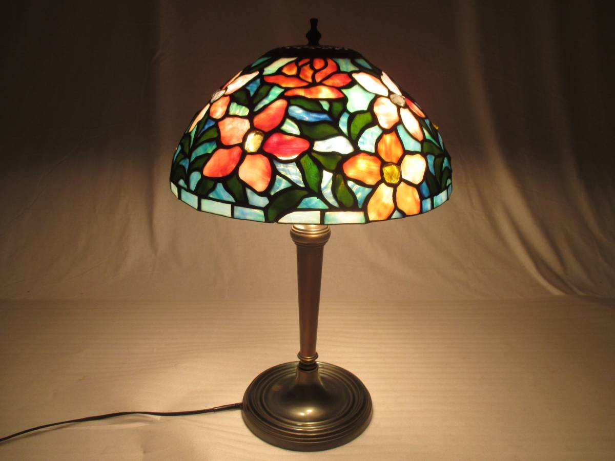 ステンドグラス ライト ランプ スタンド アンティーク 花柄
