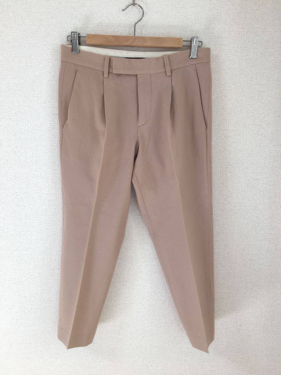 drawer ドゥロワー センタープレス ウールパンツ ピンクベージュ 36 クリーニング済
