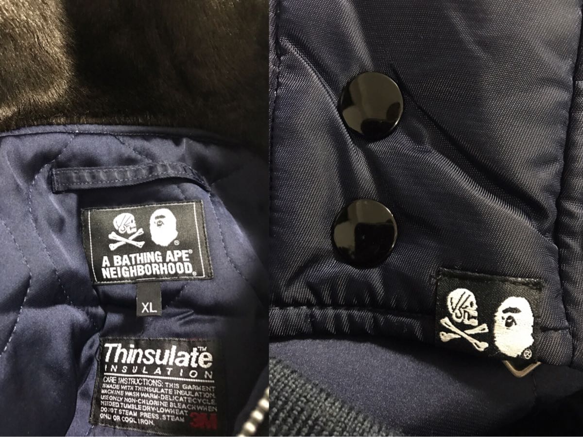 A BATHING APE x NEIGHBORHOOD】BAPE NBHD N-2B 17ss商品 即完売 XL
