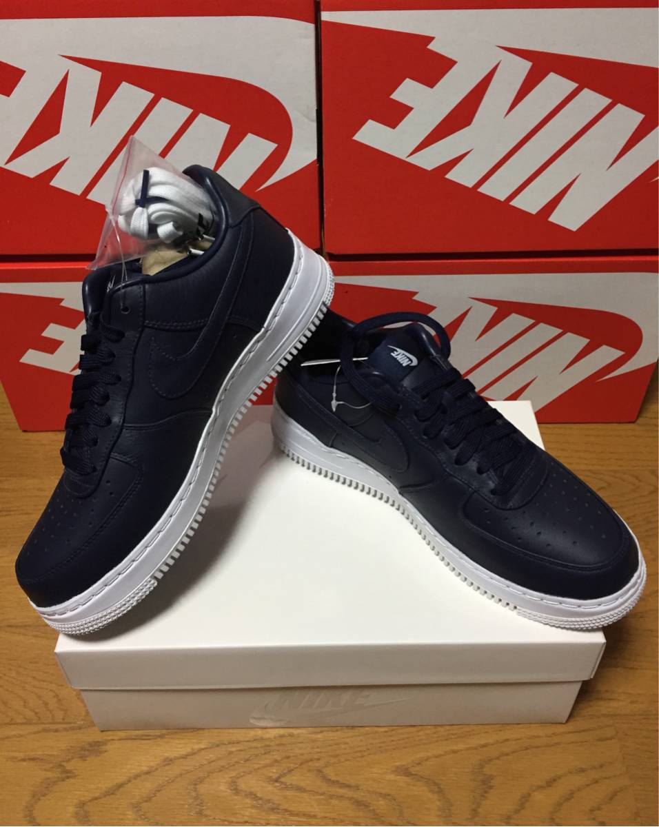 人気NIKELAB ナイキラボ /AIR FORCE 1 LOW エアフォース 1LOWレザースニーカー25.0新品タグ付きネイビー