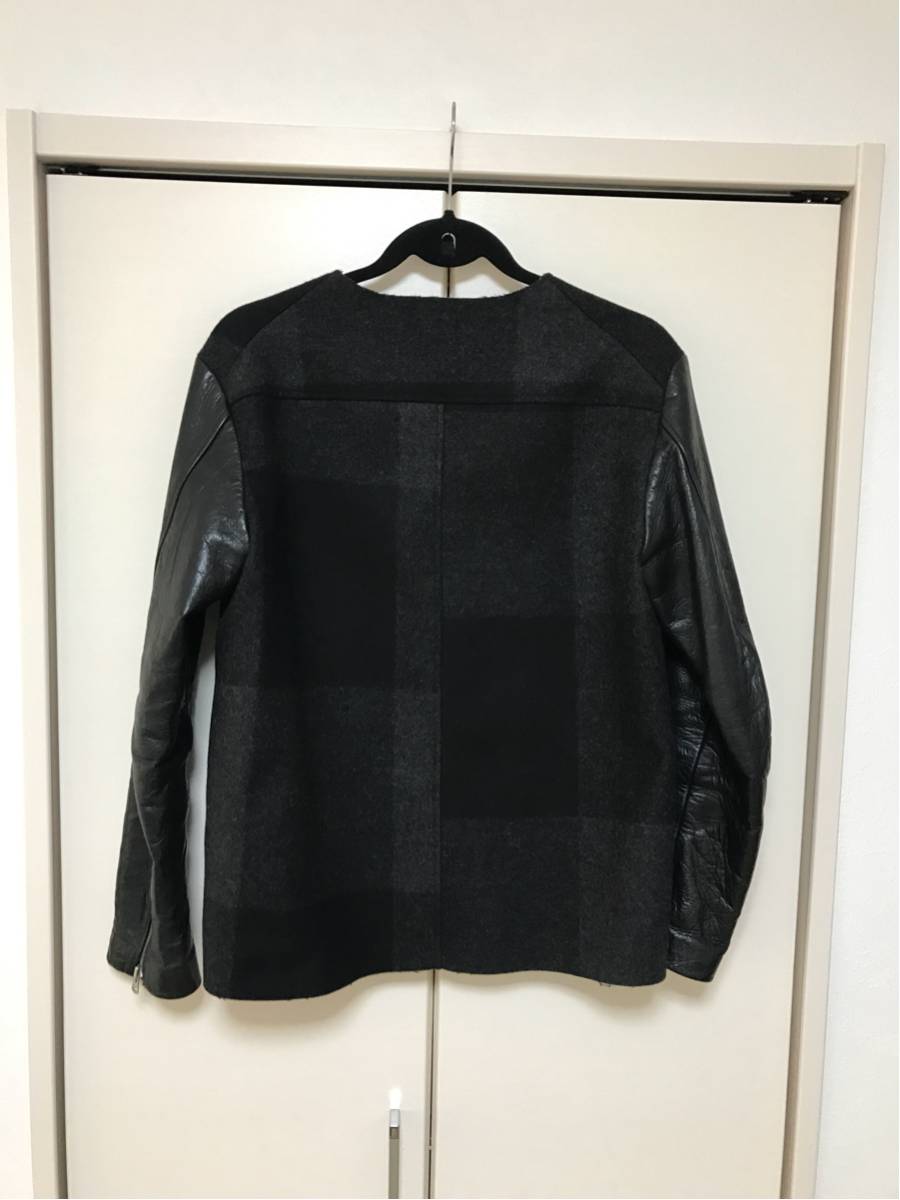 SUNSEA BLOC MELTON LEATHER LONG TEE サンシー チェック メルトン レザー ブルゾン / UNUSED URU NEON SIGN COMOLI AURALEEがお好きな方へ Melton SUNSEA | long leather Gerber\u0027s