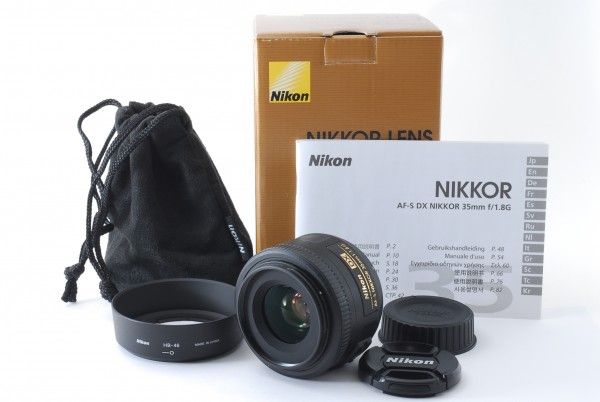 【純正箱付】Nikon AF-S DX NIKKOR 35mm f1.8G 2524 超超美品☆ニコン Nikon AF-S DX Nikkor 35mm F1.8G レンズフード