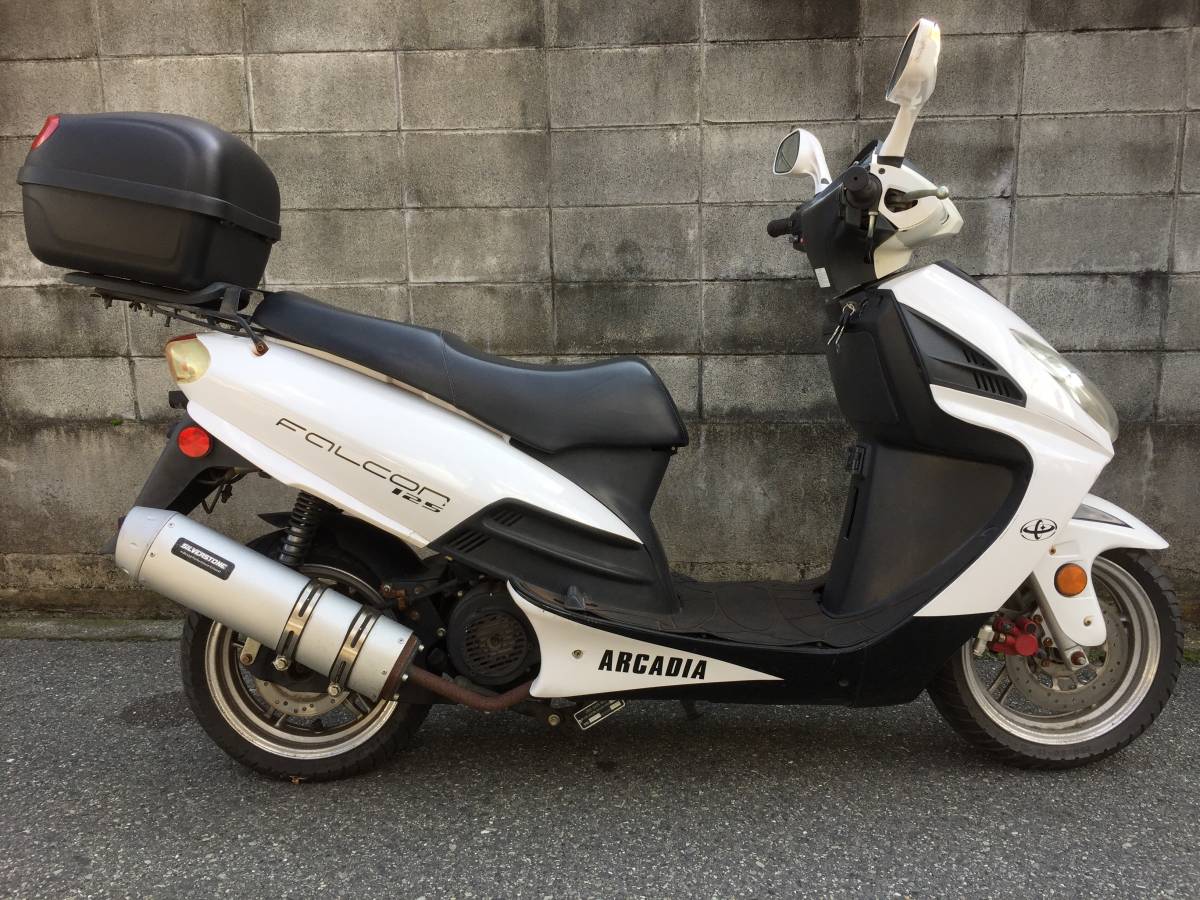 鍵付 Eg実働 ジャクシン Jaxin ファルコン１２５ リアボックス付 オートバイ車体 売買されたオークション情報 Yahooの商品情報をアーカイブ公開 オークファン Aucfan Com