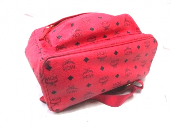 エムシーエム MCM バッグ リュックサック 合皮 レッド スタッズ MCM