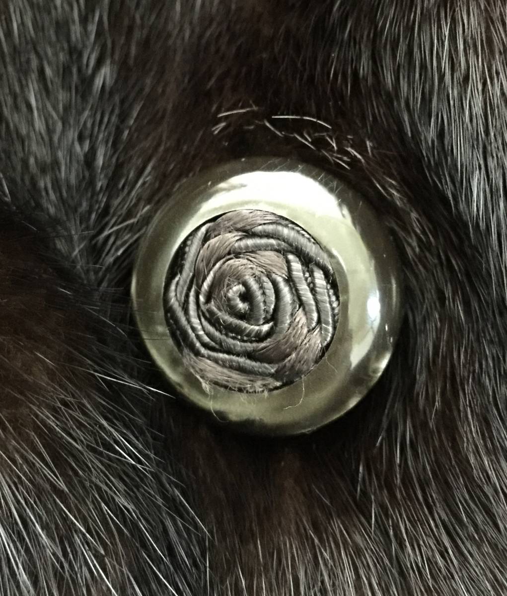 【品質 程度上】ダークミンク　デザインロングコート　94㎝