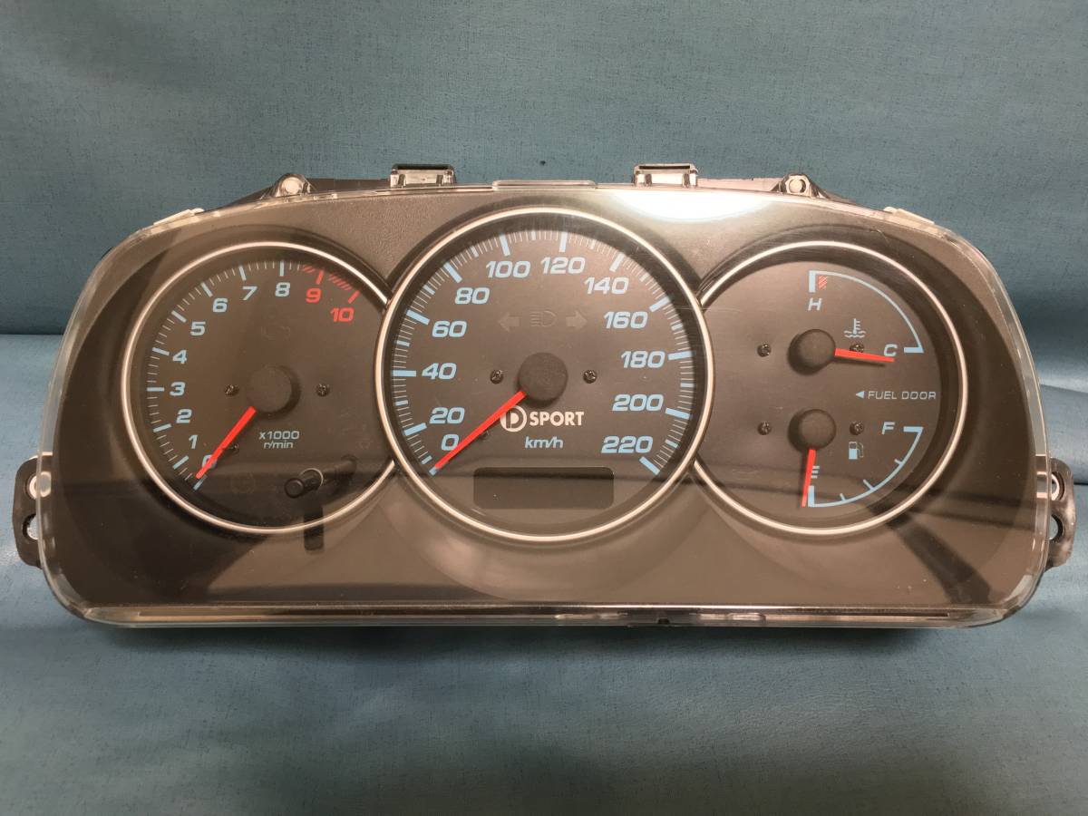 コペン L880K D-SPORT製 スピードメーター MT用 220Km表示 ブルー 