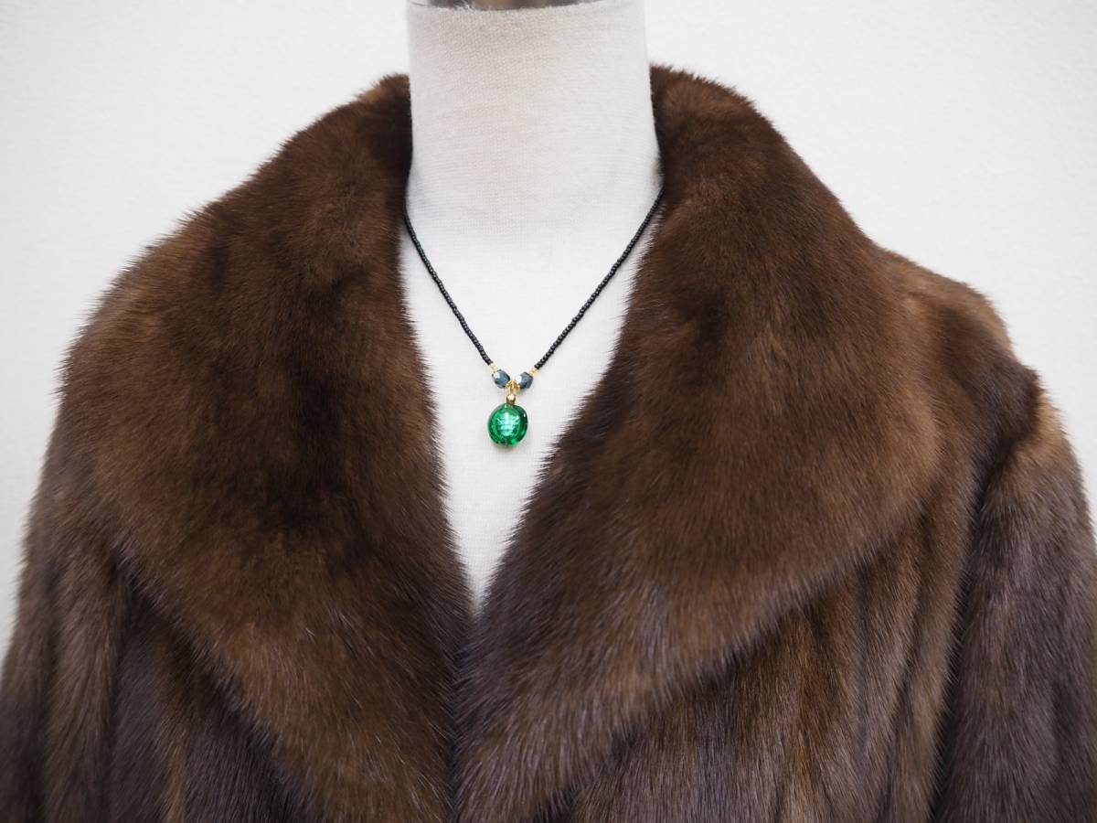 ■デミバフミンク■セミロングコート■着丈84㎝■SAGAシルバー■MINE■