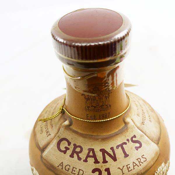 陶器 ☆古酒 GRANT'S（グランツ）21年 重量1240g G7L0136 - グランツ