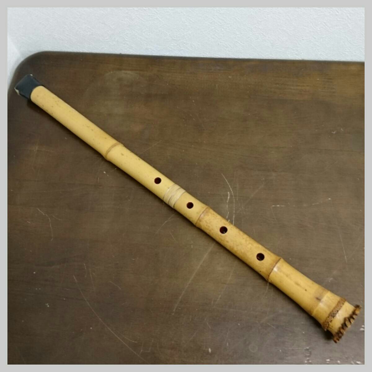 ◯尺八 銀越銘 銀継 琴古流 約66cm 和楽器（L-102）