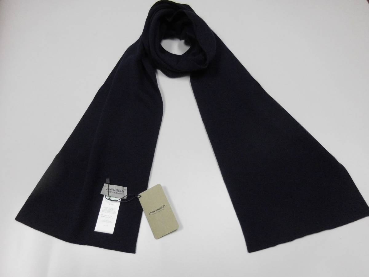☆格安☆ 新品 ジョンスメドレー ウールマフラー THYMUS MIDNIGHT 男女兼用 John Smedley Merino Wool 100% 英国製 並行輸入品