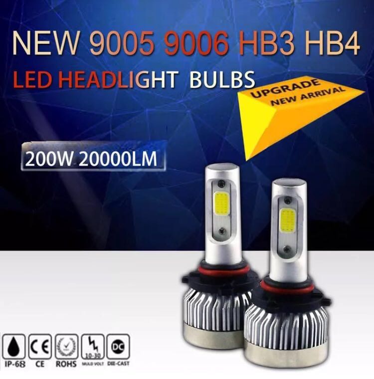 HB4 LED CREEバルブ 20000lm ヘッドライト 2本 HB3 兼用 ホワイト 6000k 送料無料 新品