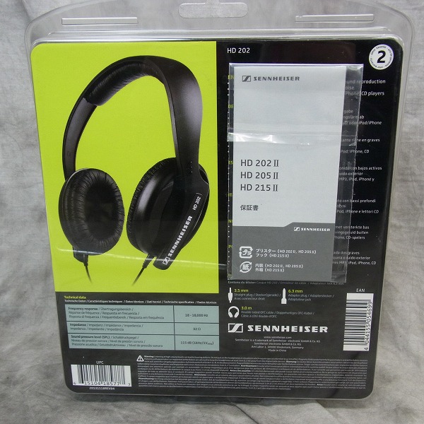 未開封 SENNHEISER/ゼンハイザー HD202Ⅱ ヘッドフォン /UP8 セール