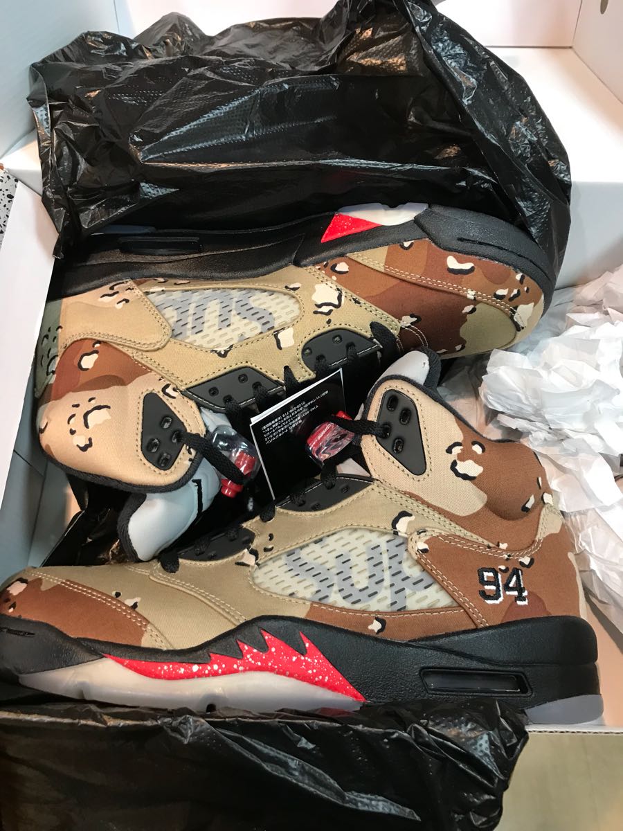 15AW Supreme NIKE AIR JORDAN 5 RETRO camo 27cm US9 新品 黒タグ  