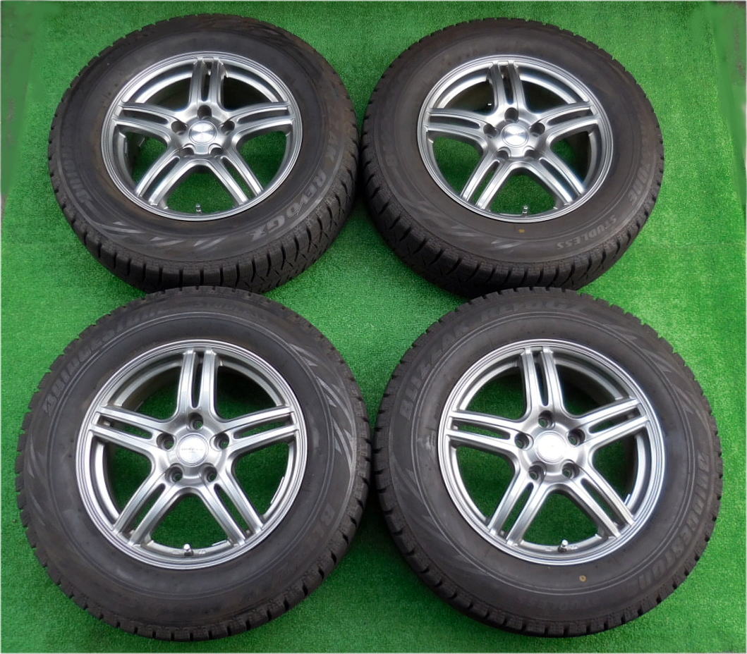 ◆良品バリ山2015年製ブリヂストンBLIZZAKレボGZ 215/65R16 WAREN 6.5J×16 アルミホイール アルファード.ヴェルファイア.エクストレイル◆