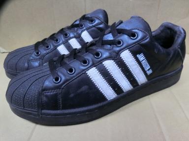 adidasアディダス2003年製RUN DMC超限定ULTRASTARウルトラスターJMJ Jam Master Jayジャム・マスター・ジェイ黒/白レザー28.0㎝US10.0中古