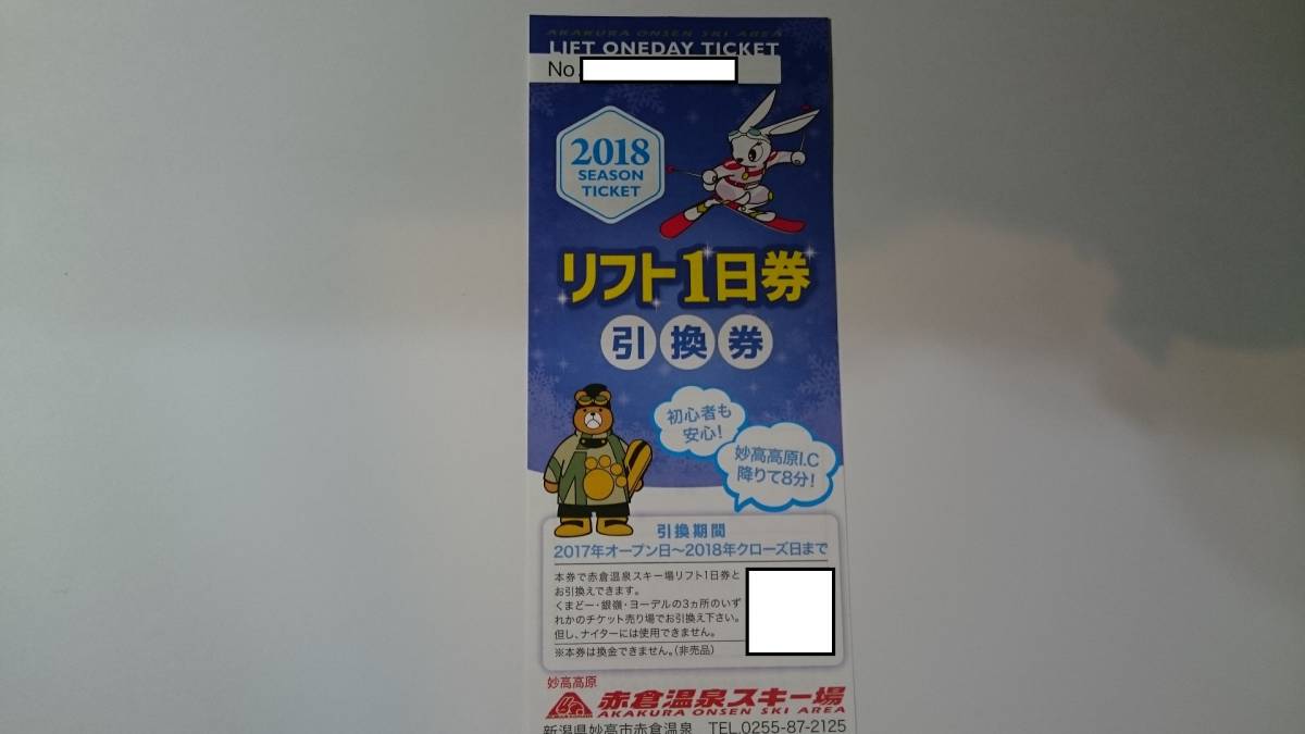 赤倉温泉スキー場 赤倉温泉スキー場リフト1日券4枚 正規品販売 