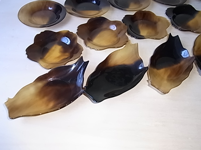 鯨 べっこう 茶托 3組/15客まとめて 煎茶道具/茶器/鯨髭/鯨工芸/くじら
