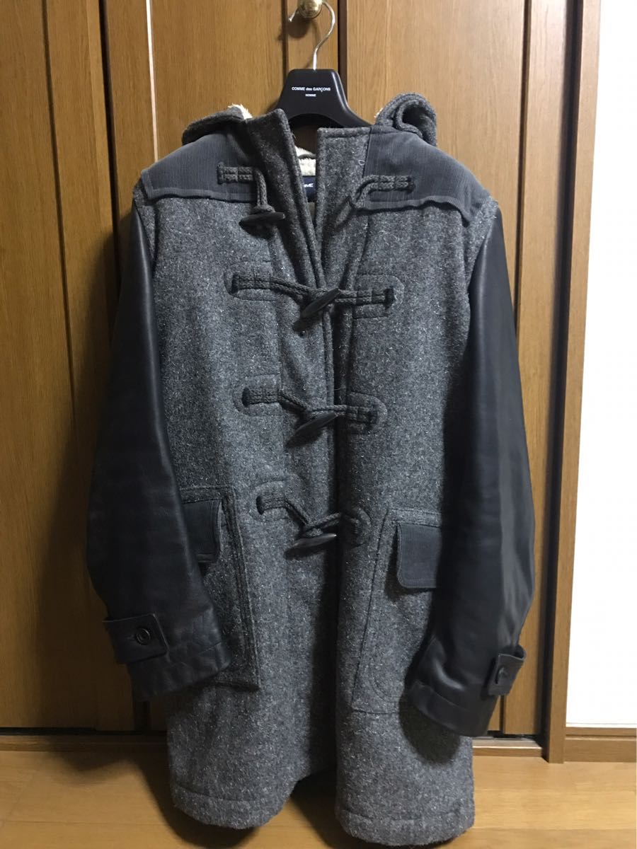 正規品，限定セール コムデギャルソンオム 袖レザー ダッフルコート サイズS(コート)｜売買されたオークション情報、yahooの商品情報をアーカイブ公開 - オークファン 男性用